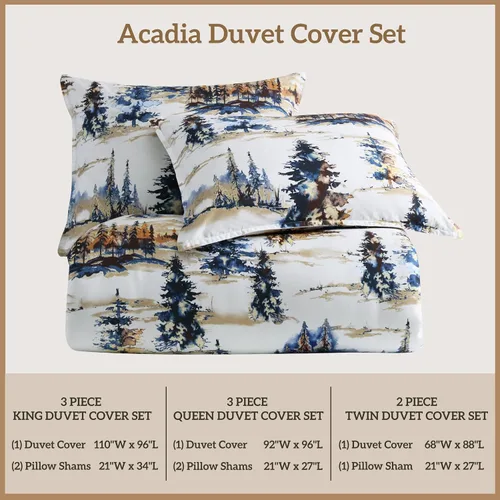 Miniatura 8 de Paseo Road - Juego de funda de edredón de 3 piezas para cabaña Acadia, con fundas de almohada, tamaño queen, ropa de cama forestal, juego de funda