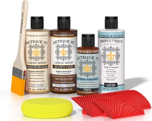 Miniatura 120 de Retique It Kit multiusos con acabado de madera - GO Beyond de madera falsa con imprimación a base de madera líquida pintable y tinte de gel - 60