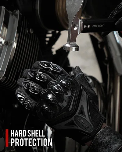Miniatura 4 de Guantes para motocicleta duraderos de dedos completos para carreras, verano, bicicleta, deportes extremos, compatibles con pantallas táctiles, M