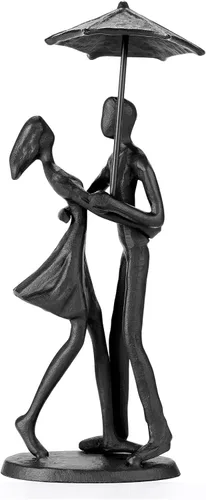 Miniatura 9 de Escultura de hierro hecha a mano, adorno de metal, figura de pareja, arte romántico, estatua de hierro, detalles modernos abstractos, figuritas
