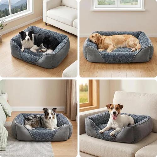 Miniatura 9 de INVENHO Cama XXL para perros grandes, medianos y pequeños, cama rectangular lavable para perro, cama ortopédica para perros, cama suave y relajante