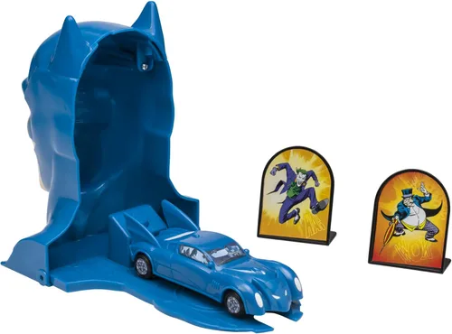 Miniatura 8 de DecoSet® Batman™ to the Rescue Cake Topper, 4 piezas de decoración para tartas, incluye estuche Batman™ con un lanzador de móvil plegable oculto