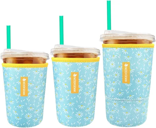 Miniatura 9 de Funda aislante de café helado reutilizable para bebidas frías y fundas de neopreno para tazas de café frío, funda más fría de 16 a 32 onzas