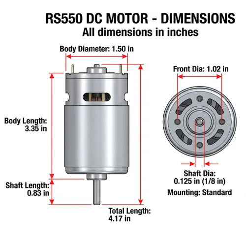 Miniatura 3 de 2 unidades de 24 V RS555 12000 RPM motor de accionamiento eléctrico para ruedas eléctricas, motor de alta velocidad de 30 V 36 V para niños