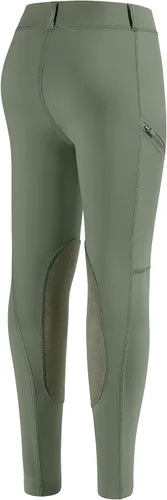 Miniatura 2 de SANTINY Pantalones de equitación para niñas con bolsillos con cremallera para niños, pantalones ecuestres elásticos con parche en la rodilla