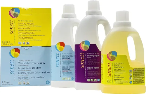 Miniatura 2 de Sonett Polvo de lavandería orgánico sensible al color para pieles sensibles para personas con alergias (42 onzas) certificado cultivado orgánicamente