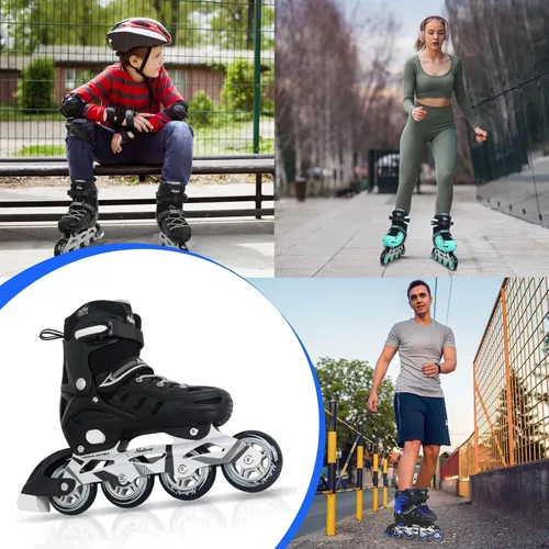 Miniatura 5 de Nattork Patines en línea para niños y niñas, hombres y mujeres, 4 tamaños ajustables, cuchillas de patines de ruedas para principiantes para niños