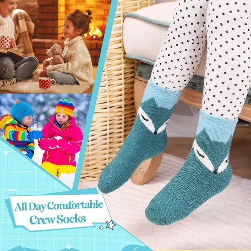 Miniatura 6 de Eocom - Medias de invierno cálidos de lana para niños y niñas 6 pares