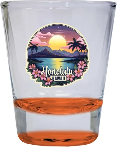 Miniatura 4 de Honolulu Hawaii B Souvenir - Vaso de chupito redondo transparente de 1.5 onzas Claro Individual