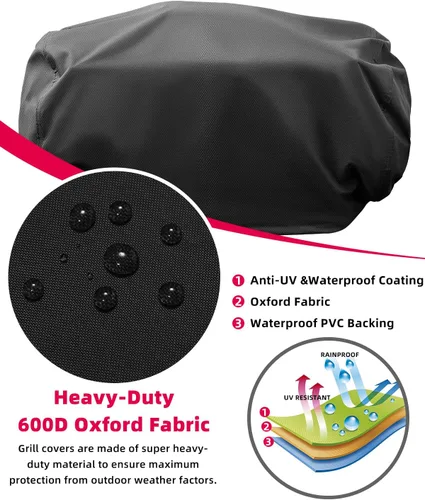 Miniatura 4 de Funda de parrilla para parrilla Ninja Woodfire al aire libre, cubierta impermeable para barbacoa Ninja OG701 OG751 (Serie OG700), tela Oxford 600D