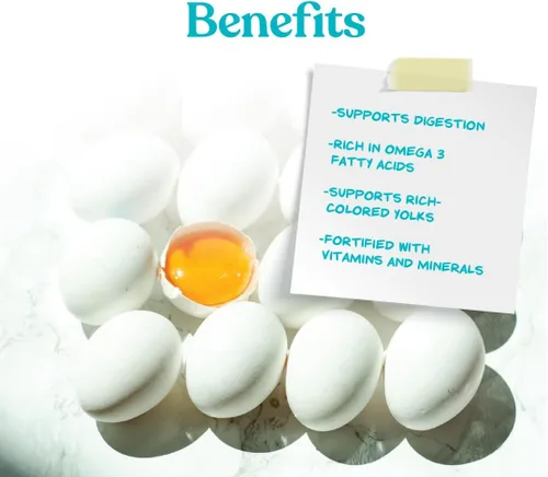 Miniatura 5 de Manna Pro Omega Egg Maker, suplemento de alimentación de pollo para gallinas ponedoras, alimento para aves de corral con ácidos grasos omega-3