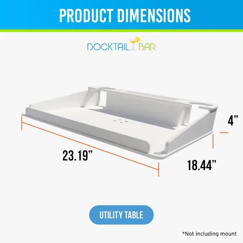 Miniatura 2 de Docktail Mesa de barco utilitario y accesorio de almacenamiento: elige tu soporte, color y nombre personalizado A - Blanco