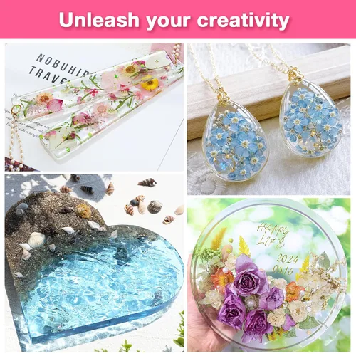 Miniatura 5 de YIEHO Epoxy Resin Kit 2 Gallon, Upgraded Crystal Clear High Gloss Epoxy Resin and Hardener, 2 Part Resina Epoxica for Jewelry Making, Crafts, DIY