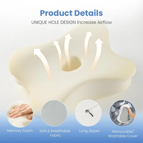 Miniatura 9 de JINXIA Almohada de rodilla para dormir de lado, cómoda almohada de espuma viscoelástica para dormir de lado, almohada para dormir entre piernas