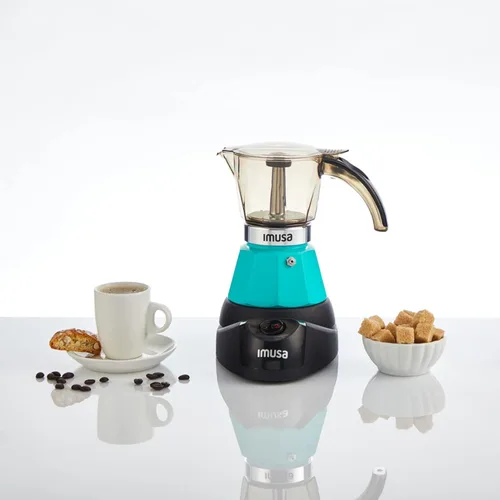 Miniatura 2 de IMUSA Cafetera Eléctrica de Espresso de 3 o 2 Tazas, Verde Azulado