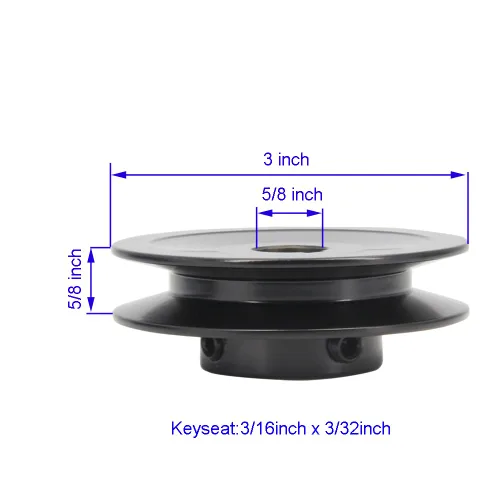 Miniatura 3 de AK30-5/8 pulgadas perforadas poleas de banda de ranura única 3.0 "OD 5/8" Bore V-Belt polea polea de correa de hierro fundido para correa en V