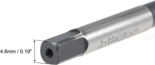 Miniatura 4 de uxcell M8 x 1,25 espiral flauta roscada, máquina métrica roscado HSS nitruración revestido, vástago redondo con extremo cuadrado, tolerancia H2