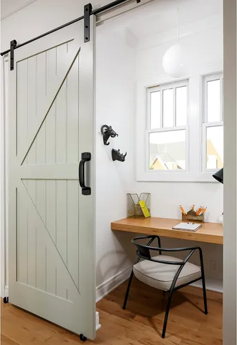 Miniatura 6 de Manijas de puerta de granero, mango de puerta de hierro fundido negro, 7 pulgadas, rústica, sólida, resistente, para cerca, tirador, 4