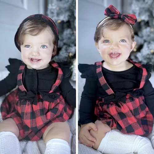 Miniatura 133 de Unutiylo Ropa de bebé recién nacida prematura con tirantes, traje de otoño e invierno, traje de manga larga con volantes