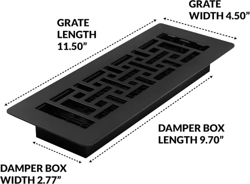 Miniatura 4 de Decor Grates LAJH310-BLK Rejillas de perfil bajo, 3 x 10, orientales, negras texturizadas