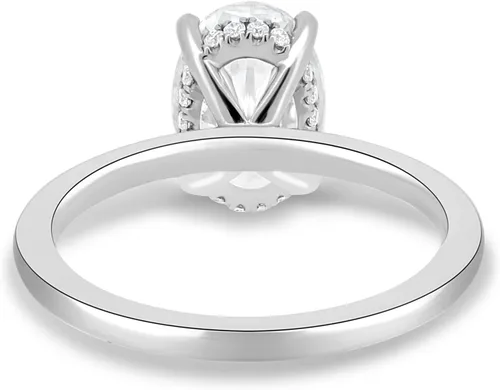 Miniatura 7 de Anillos de compromiso de moissanita de oro macizo de plata 925 de 10 quilates y 14 quilates y 18 quilates para mujer Juego de anillos de boda