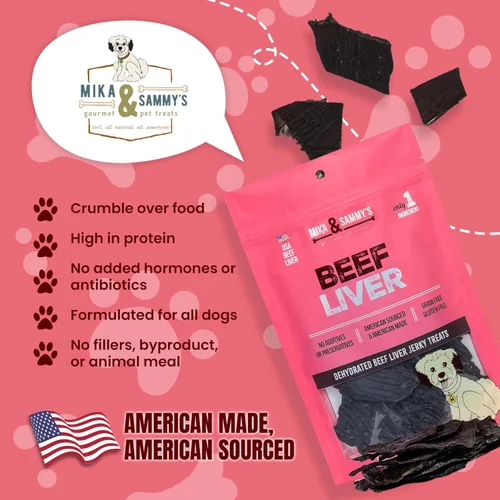 Miniatura 8 de Mika & Sammy's Gourmet - Golosinas para perros de hígado de res hechas en los Estados Unidos (Hígado de res de 12 onzas)