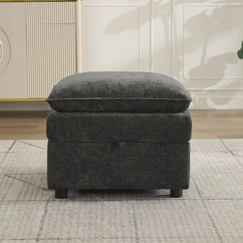Miniatura 40 de Otomana cuadrada grande de 27 pulgadas con almacenamiento, reposapiés tapizado moderno con patas antideslizantes para sofá, mesa de café, sala