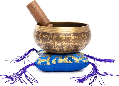 Miniatura 5 de HIMALAYAN BAZAAR - Juego de cuencos tibetanos de 4 pulgadas, fácil de tocar, auténtico, hecho a mano para meditación, sonido de 7 chakras, curación