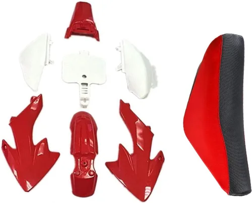 Miniatura 3 de Kit de carenado de cuerpo de plástico y asiento alto para CRF XR CRF50 XR50 50s 50cc 70cc 110cc 125cc Dirt Pit Bike (4 negro + 3 blanco)