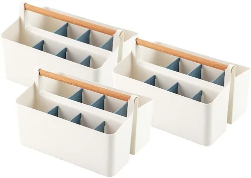 Vidifor Organizador portátil grande con asa, suministros de arte, cesta dividida para manualidades, lápices de colores, para lápices de colores,