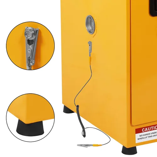 Miniatura 7 de Gabinete de seguridad de acero galvanizado de 17" x 17" x 22", gabinete de almacenamiento de líquidos inflamables, gabinete a prueba de fugas