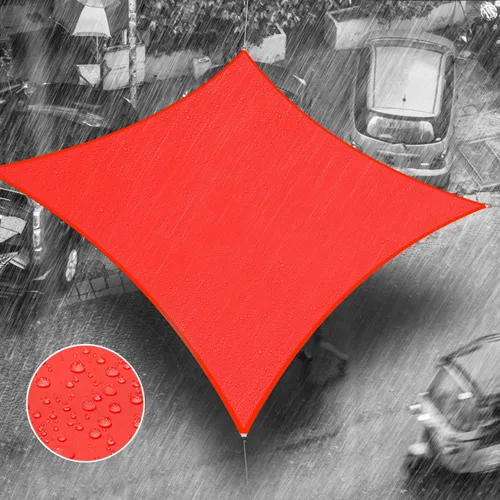 Royal Shade Toldo Vela Parasol Cuadrado Rojo Impermeable de 14' x 14', UPF50+ 98% de bloqueo UV y resistente al agua rsTADS14, patio trasero al aire