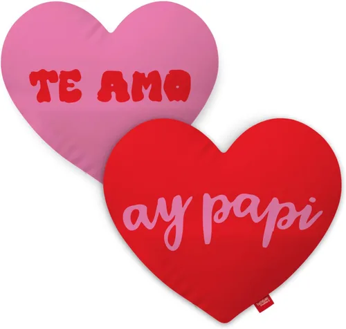 Miniatura 26 de Ay Papi - Funda de almohada de poliéster con forma de corazón de 15 x 15 pulgadas (relleno/relleno no incluido), diseño de corazón latino con tema