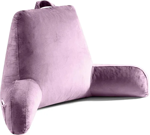 Miniatura 10 de OAISZ - Almohada de lectura para sentarse en la cama para adultos, almohada de lectura con espuma viscoelástica triturada, almohada de cama