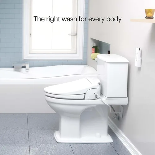 Miniatura 9 de Brondell Swash SE600 - Asiento de inodoro con bidé, se adapta a inodoros redondos, color blanco, boquilla oscilante de acero inoxidable, secadora