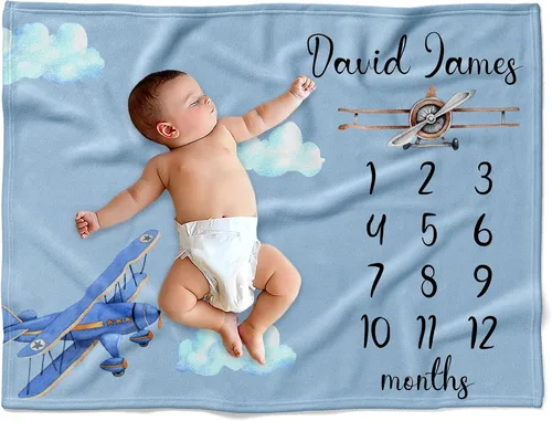 Miniatura 27 de Manta de bebé de avión personalizada, manta de bebé con nombre, manta de bebé con nombre, manta de bebé niño, manta de bebé con monograma, manta