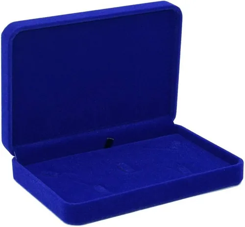 Miniatura 3 de Conjuntos de joyas de boda Caja de terciopelo Collar Pendiente Anillo Display Case Soporte de almacenamiento (azul)