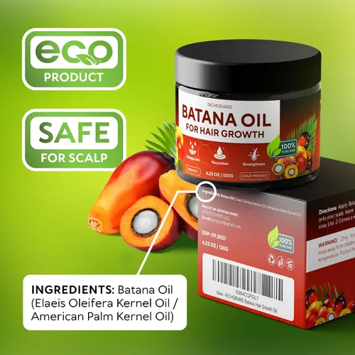 Miniatura 9 de Aceite de Batana para el Crecimiento del Cabello - Aceite de Batana 100% Crudo y Orgánico Sin Refinar - Mascarilla Capilar Prensada en Frío