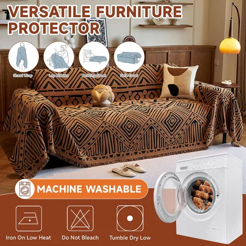 Miniatura 272 de VClife Fundas de sofá bohemio de felpilla para sofá seccional, fundas de sofá suaves y antideslizantes para sofá de 2 cojines, protector de muebles