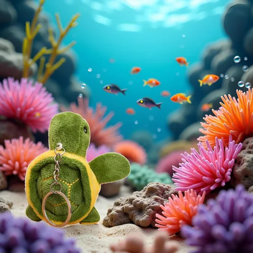 Miniatura 4 de BWESOO Mini tortuga verde de peluche de animal de peluche lindo tortuga marina llavero colgante de dibujos animados muñeca de peluche para regalo