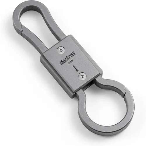 MecArmy CH22 - Llavero de titanio de doble extremo con llavero de liberación rápida, llavero con mosquetón, accesorio de llavero EDC para transporte