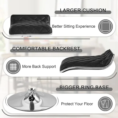 Miniatura 6 de VECELO Juego de 2 taburetes de bar ajustables, taburetes de altura de barra para encimera de cocina