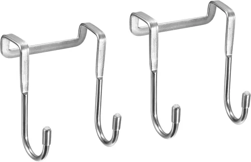HARFINGTON Ganchos para cajones de gabinete, paquete de 2 ganchos de acero inoxidable extendidos en forma de S para puerta de baño, cocina, tono