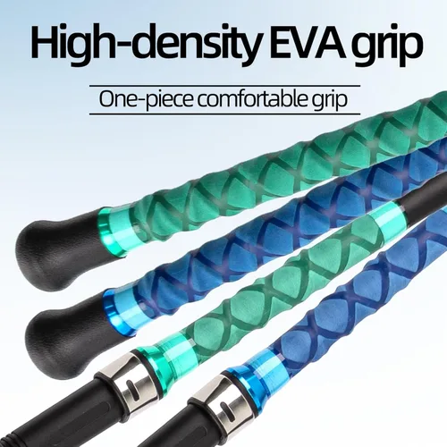 Miniatura 3 de Surf Rod Saltwater 9ft- 4-Piece Carbon Fiber Surf Fishing Rods, Portable Travel Surf Spinning Rod with 20-40lb Power Green Blue Azul