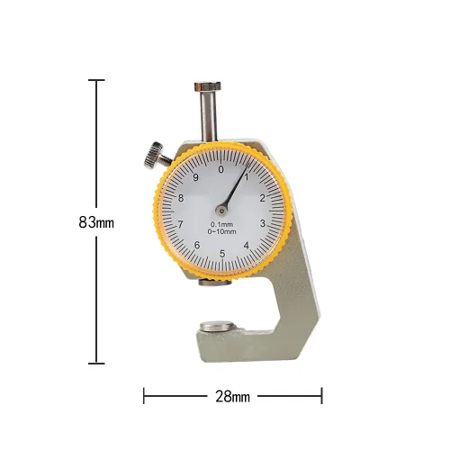 Miniatura 5 de WUTA Medidor de Grosor de Cuero Herramientas de Medición 0-10mm/0.1mm Medidor de Grosor de Dial Medidor de Papel Tester para Tubo Hueco, Tubo