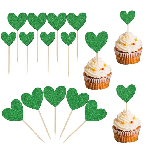 Miniatura 13 de 30 piezas de decoración para cupcakes con diseño de corazón con purpurina para cupcakes, despedida de soltera, boda, compromiso, decoración de Negro