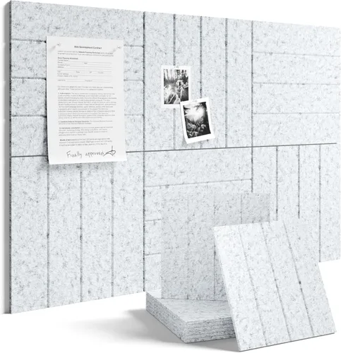 Miniatura 81 de Tablero de anuncios de fieltro grande de 36 x 24 pulgadas, alternativa al tablero de corcho – Paquete de 6 con 40 pestañas adhesivas extraíbles