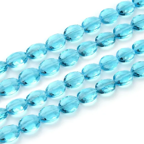 Miniatura 23 de 50pcs Checa 16mm (0.63 inch) Grande facetado Plano Oval Cristal Cuentas Espaciador Amatista Púrpura