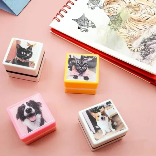 Miniatura 3 de Sello personalizado para retratos de mascotas, retratos de animales personalizados, sello de retrato de mascotas personalizado, sello de retrato
