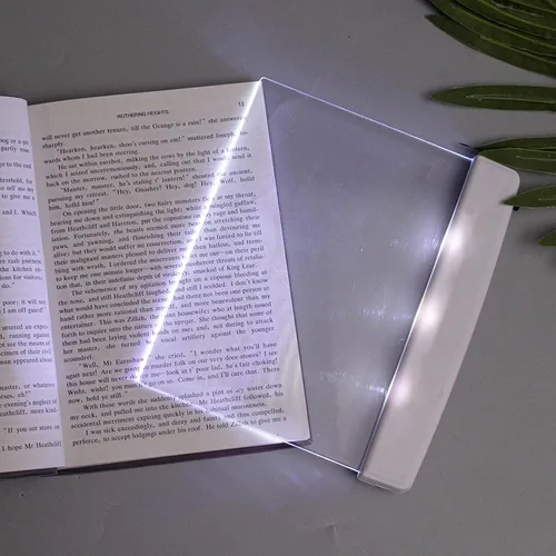 Miniatura 7 de Juesi Luz Plana para Libro Luz de Página para Lectura en Cama por la Noche LED Clara Iluminador de Página Completa Panel Placa Lámpara de Tablero